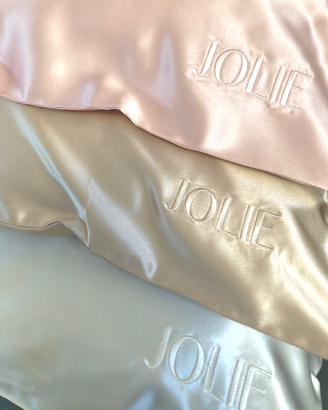 Mulberry silk pillowcase 22 momme dream silk pillowcase by Jolie silk ivory white pink gold champagne beauty sleep
